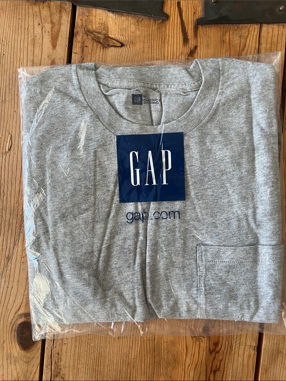 3 GAP Heather Gray Pocket Tee with Logo  one (bundle of 3)
